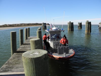 The Coast Guard at the dock.